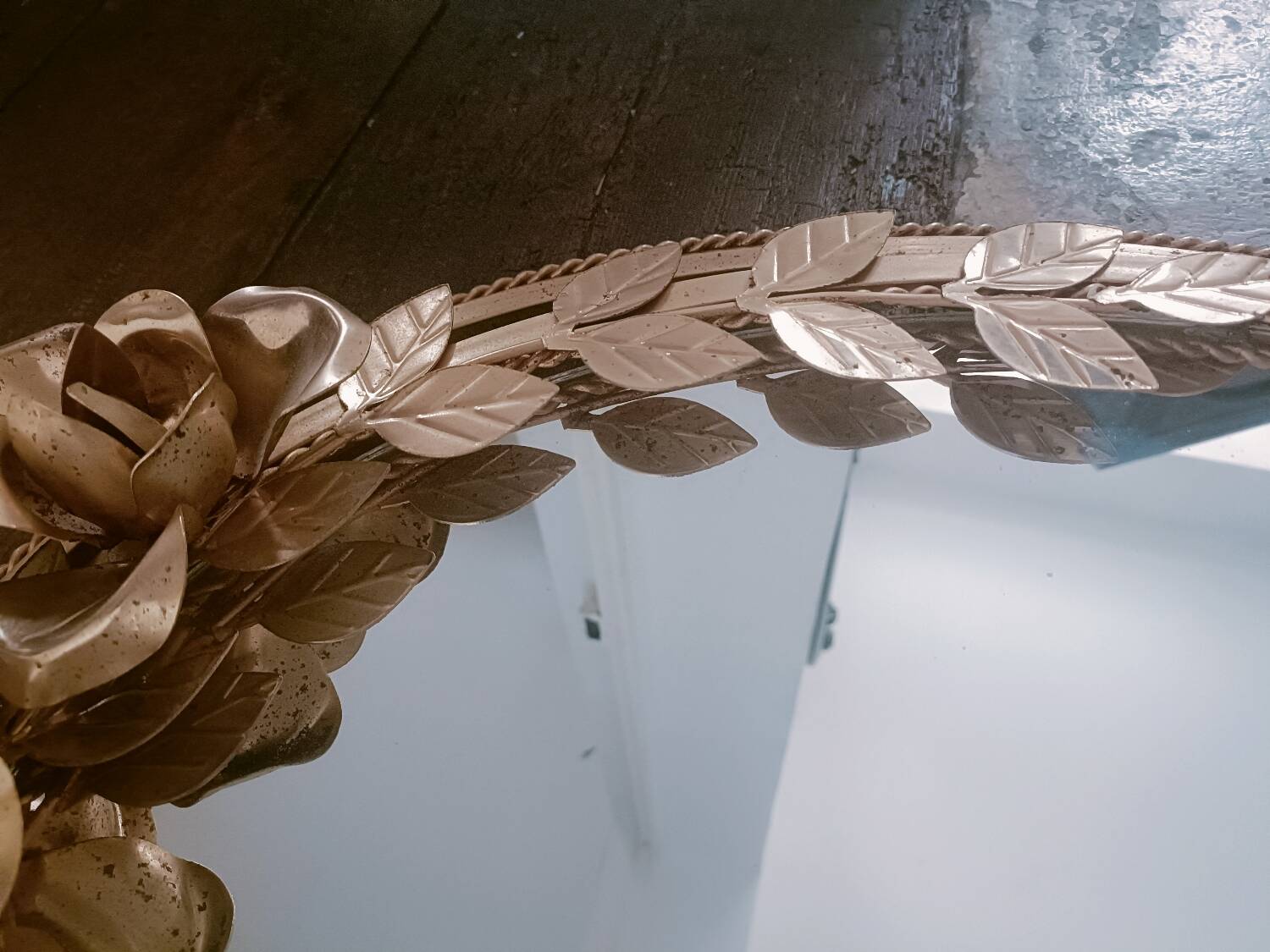 Vintage gold floral mirror