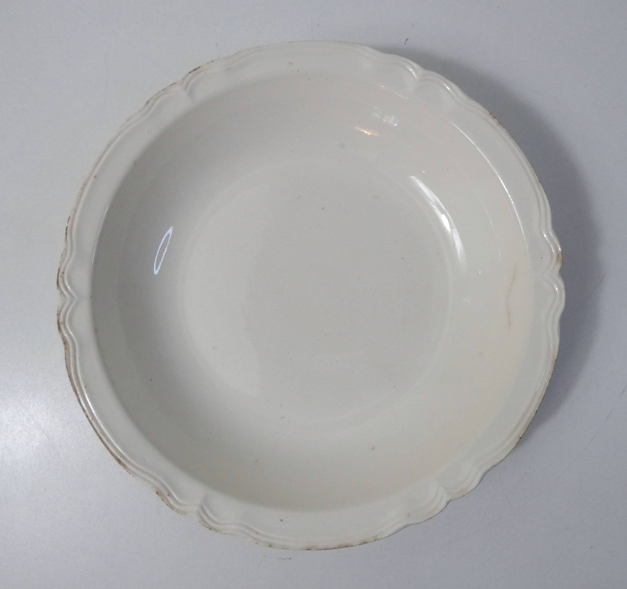large deep vegetable dish Digoin Sarreguemines cream white