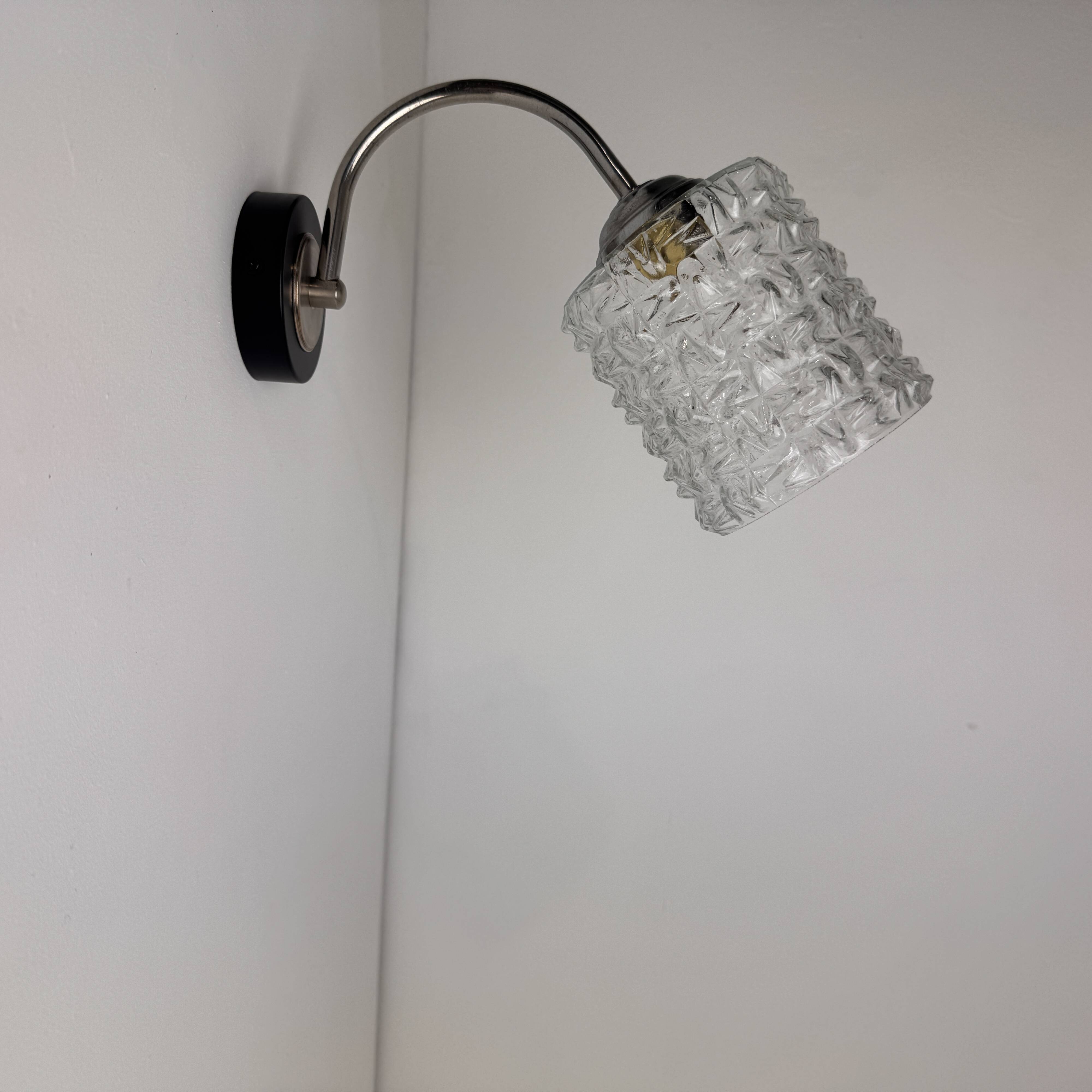 Vintage glass wall light "diamond point"