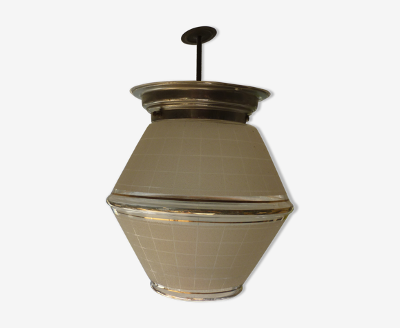 Suspension globe en verre granité