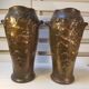 Pair of Art Nouveau baluster vases in copper earthenware by Gustave de Bruyn