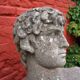 Weathered garden sculpture David concrete bust