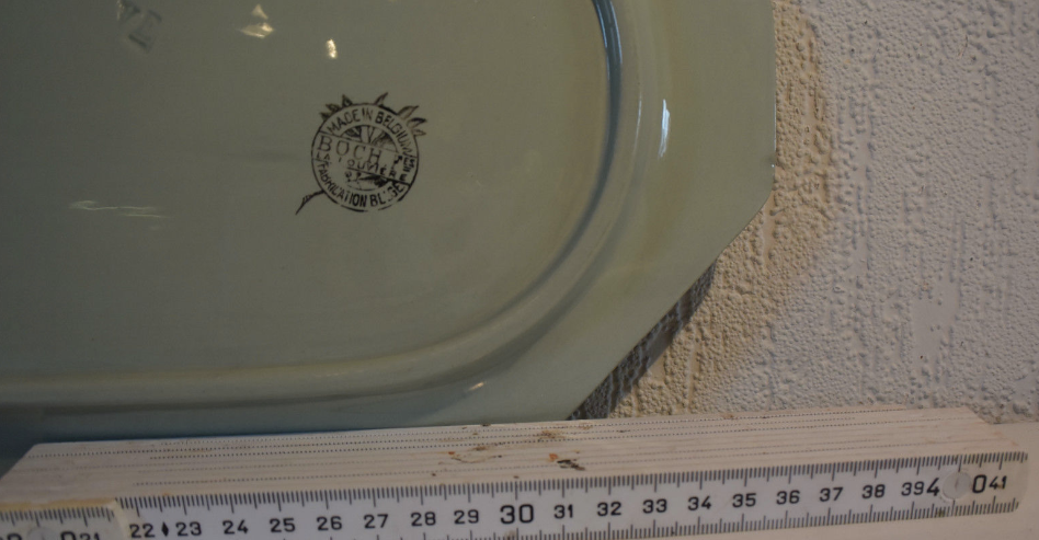 Large flat geometric shape of Boch turquoise blue color