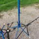 Vintage Coat Rack, Metal and Wooden Balls.