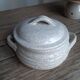 Vintage speckled stoneware sugar pot