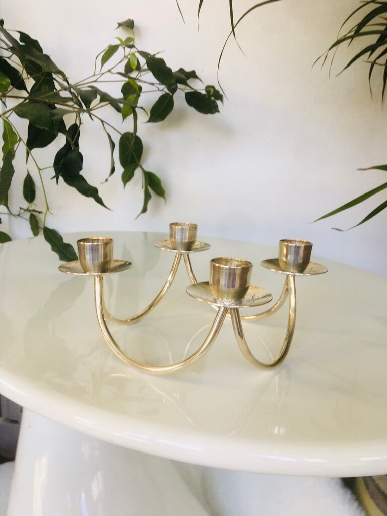 Danish chandelier in silver metal signed