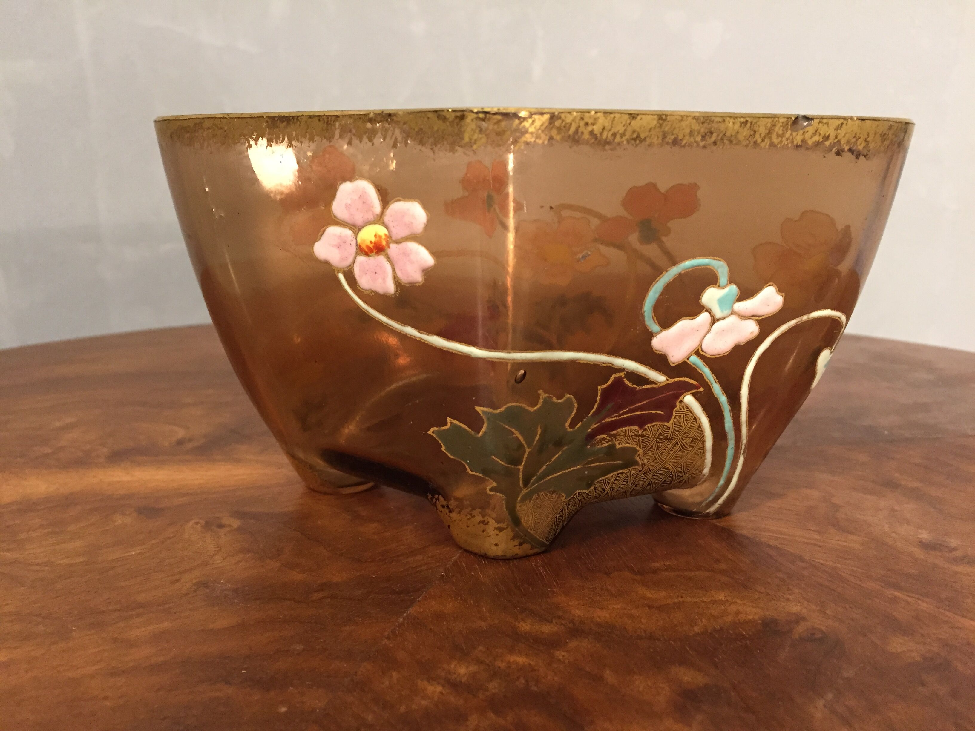 Small cut Legras glass enamelled new art