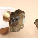 Pair of white and gold wall lights, 1950s