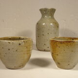 Decanter and sandstone cups 70s