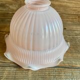 Suspension globe in pink opaline glass