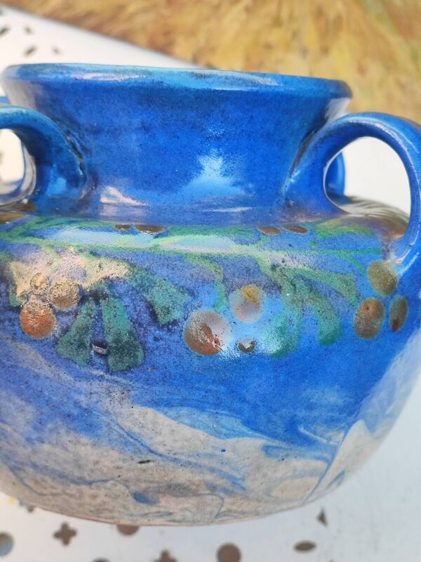 gros vase a 4 ances soufflenheim signé Elchinger