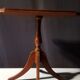 Small wooden and leather side table