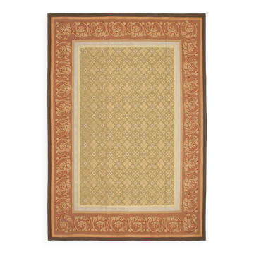 Handmade European Vintage Aubusson Kilim 290 cm x 421 cm