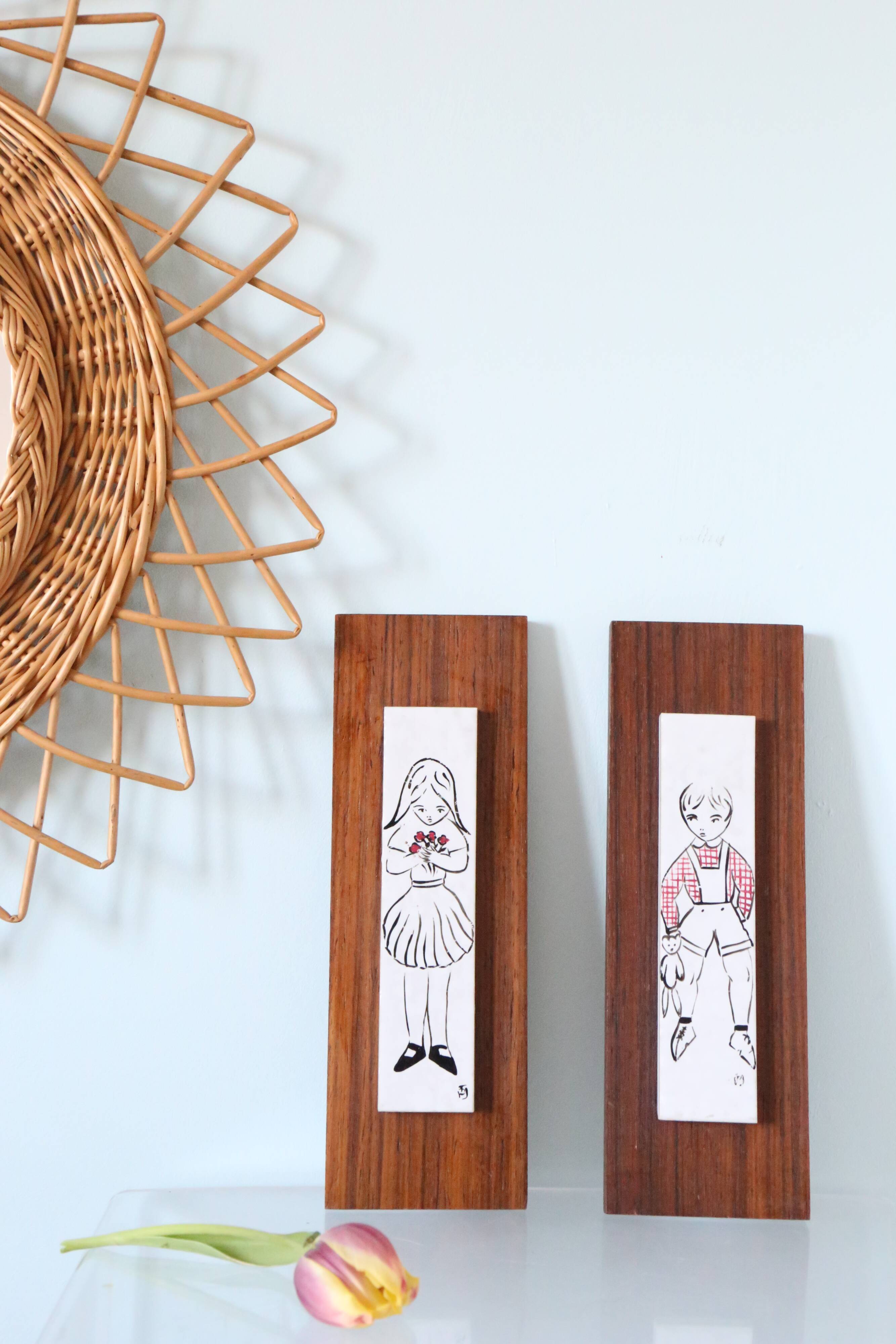 Ceramic wall paintings, vintage, vintage wall decoration