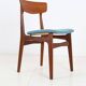 Set of 4 reupholstered Danish teak chairs, 1960s
