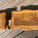 Set of 2 stools carved oak very sturdy top quality