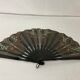 Showcase object, fan frame wood silk art deco décor early twentieth century