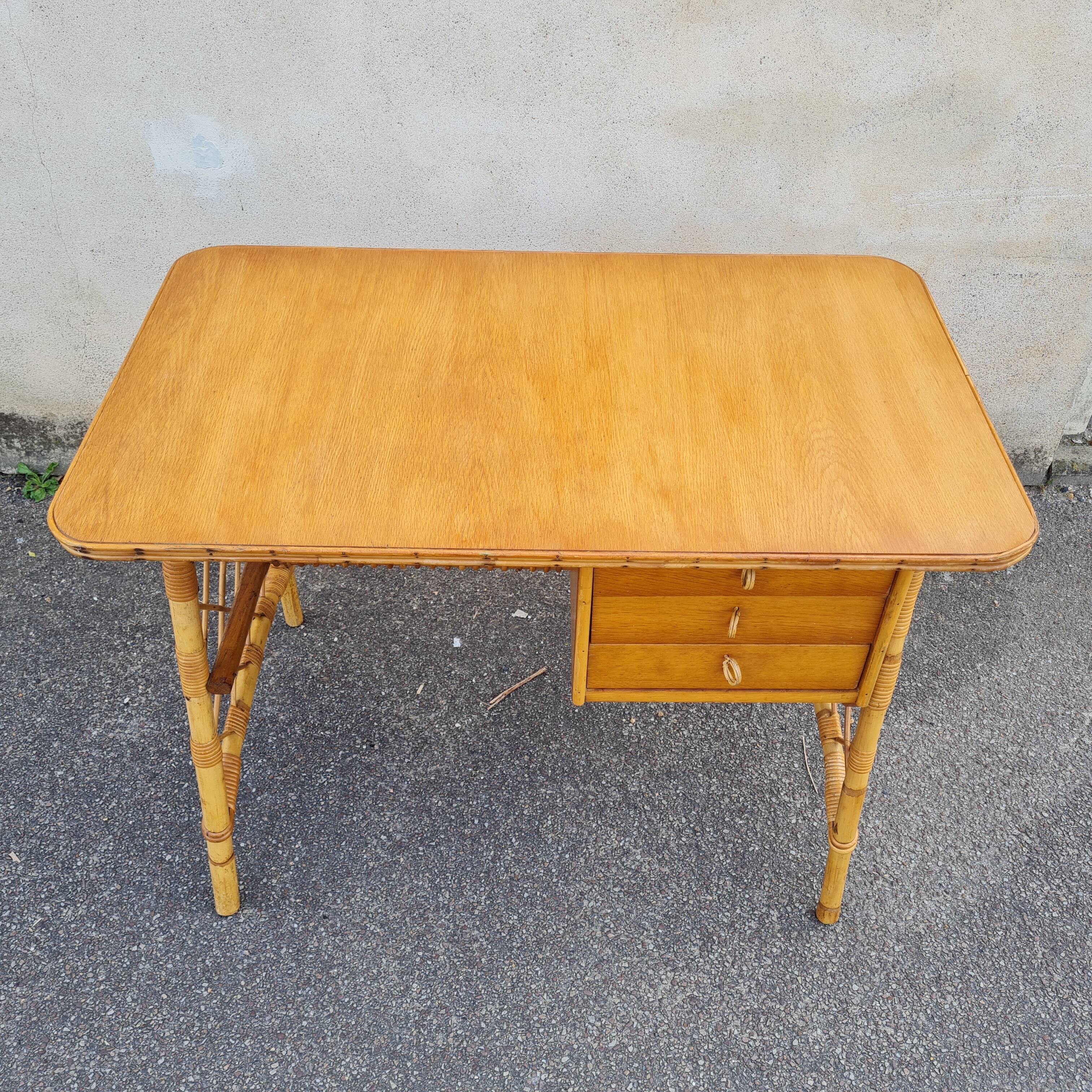 Louis Sognot rattan office 1960