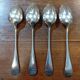 Set of 4 large spoons in the Vieux Paris style in silver-plated metal.