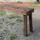 Old solid wood workbench – character console, thick top – 165 cm