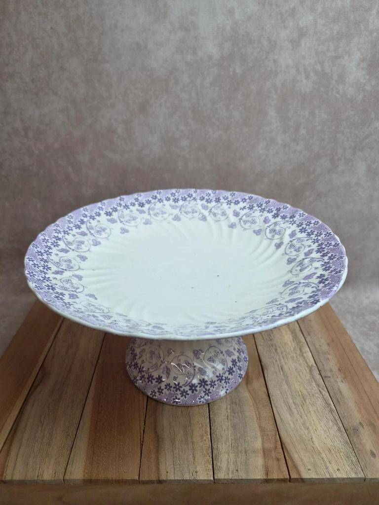 Large compotier Longwy Verveine in earthenware – antique
