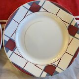 Set of 6 old Digoin plates in Sarreguemines earthenware