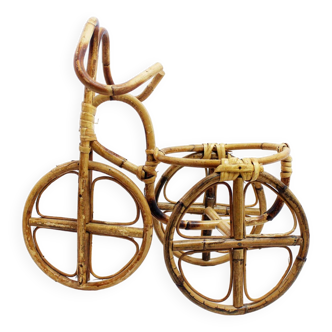 Rattan bicycle plant holder