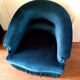 Fauteuil crapaud bleu pétrole