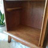 Bedside table oak compass legs - vintage