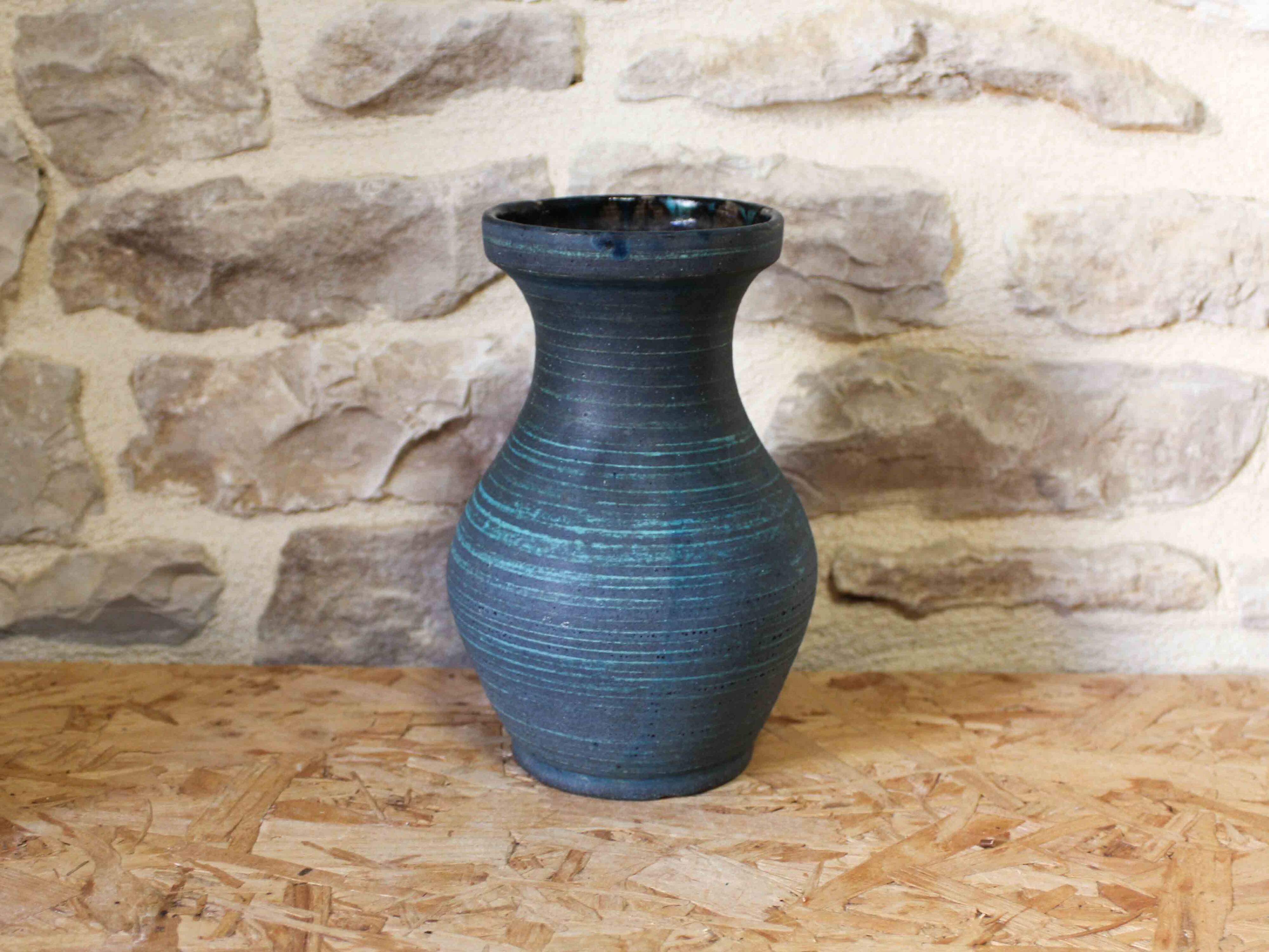 Vase en céramique bleu Accolay