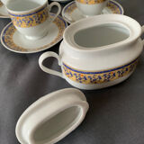 Coffee service 4 cups and saucers + sugar bowl