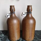 Lot 2 bouteilles anciennes en grès vernissé 0,5 L