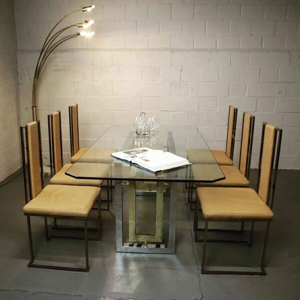 Salle à manger italienne aménagée par Renato Zevi des années 70