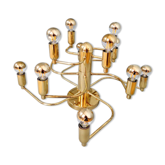 Brass ceiling light/chandelier, 1970s design