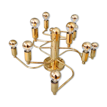 Plafonnier/Lustre en laiton design, années 70