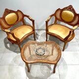 Louis XVI living room, four fluted and molded rooms