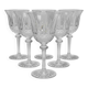 Six Saint-Louis Tommy cut crystal water glasses, height 18.3 cm.