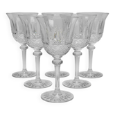 Six verres à eau Saint-Louis Tommy en cristal taillé, hauteur 18,3 cm