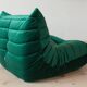 Togo lounge chair in bottle green velvet by Michel Ducaroy for Ligne Roset