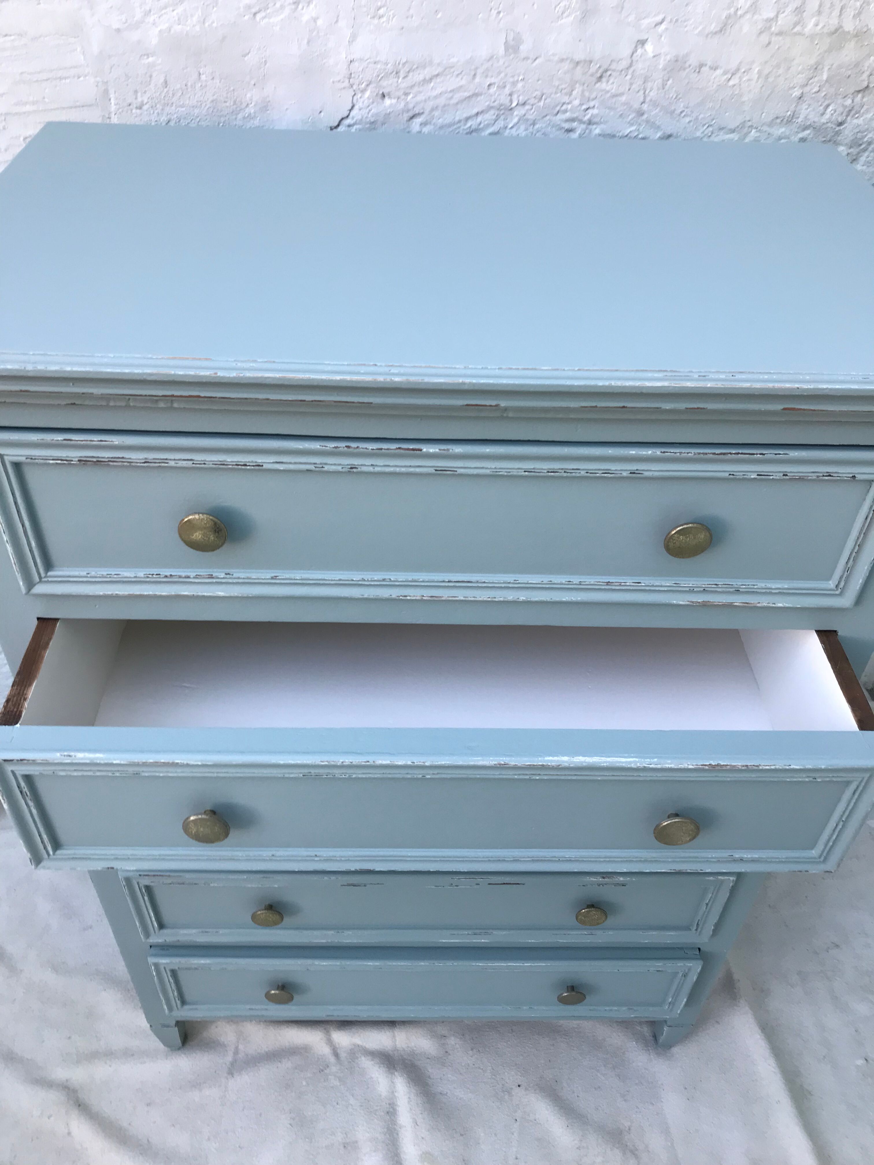 Antique chest of drawers 5 drawers patinated