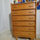 Commode chiffonnier vintage des années 60 bois clair