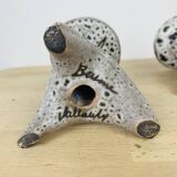 Pair of ceramic candlesticks by Marius Bessone in Vallauris