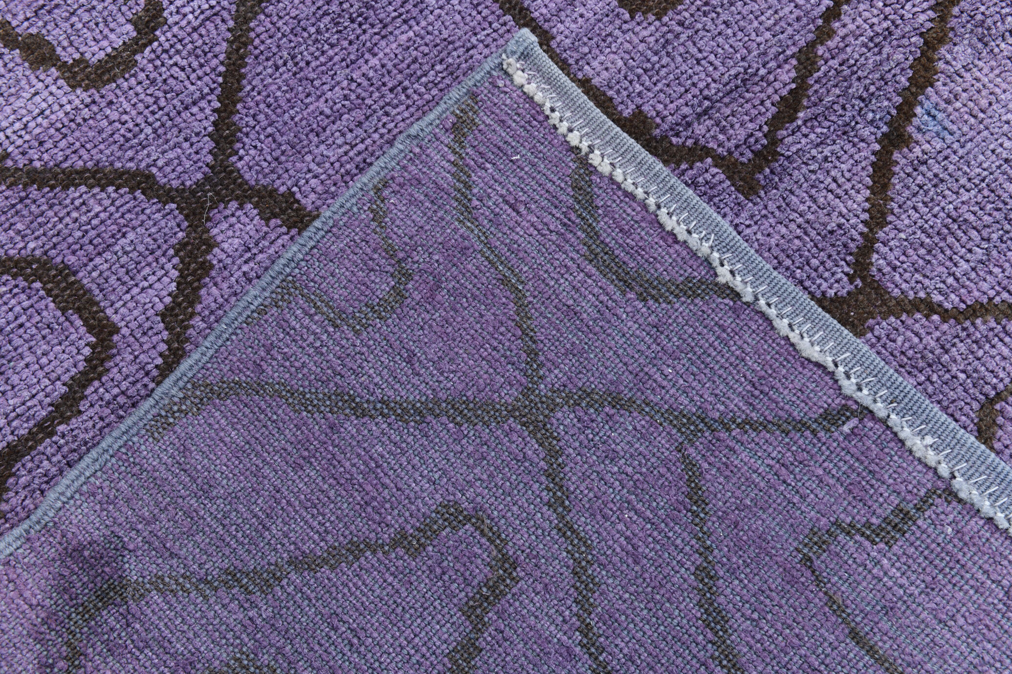 7x9 modern vintage purple  hemp area rug,