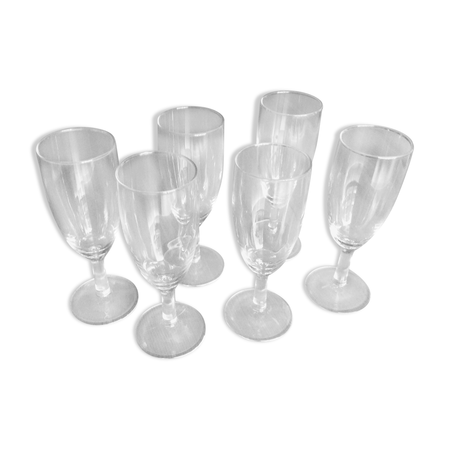 6 champagne glasses