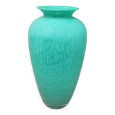 1970s Exquisited Handcrafted Green Vase by V.A.M. in Murano Glass. Made in