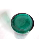 Flacon, bocal en verre moulé vert émeraude