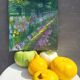Huile sur toile impressionniste – "Le Jardin aux Iris"