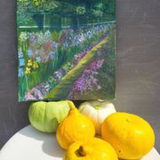 Impressionist oil on canvas – "The Garden of Irises"