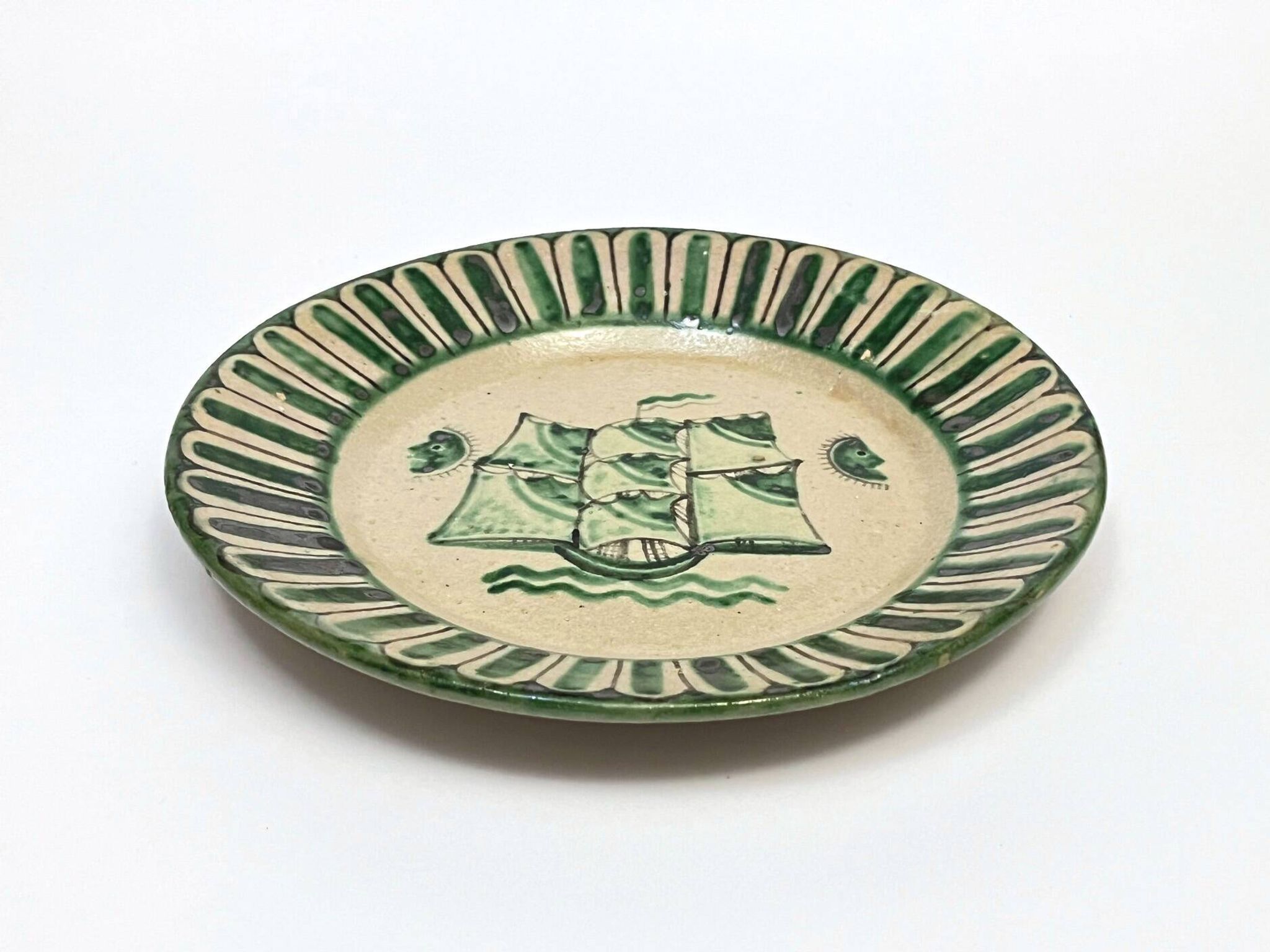 4 Vietri plates decorated by Fabbrica Ceramica Avallone, 1930s
