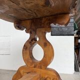 Table artisanale en orme massif, art populaire